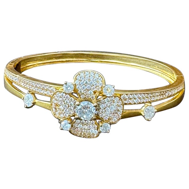 3.8 Carat Diamond 14 Karat Gold Cocktail Bangle Bracelet /cuff Estate 13.8 Gm For Sale - Image 15 of 18