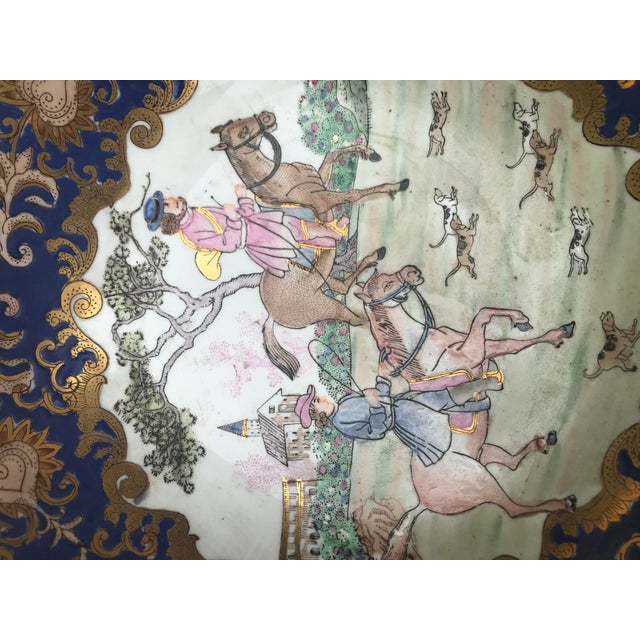 Ceramic 19th Century Edme Samson & Cie Porcelain Hunting Scene Bowl For Sale - Image 7 of 13