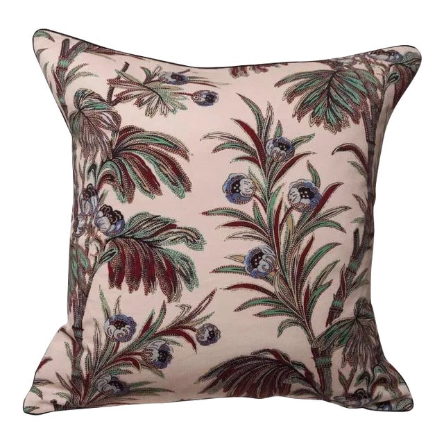 Indienne Floral Print Pillow Cover For Sale