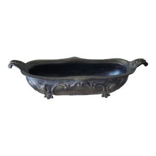 Vintage French Rococo Ornate Footed Bronze Jardinière Planter For Sale