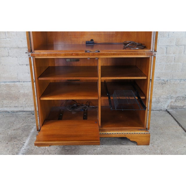 Wood 1980s Drexel Heritage 'Devoncourt' Adams Style Mahogany Armoire Tv Media Cabinet For Sale - Image 7 of 12