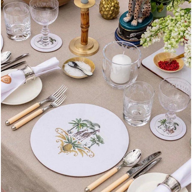 Vintage "Safari Serenade" Circular Placemats - Set of 4 For Sale - Image 11 of 11