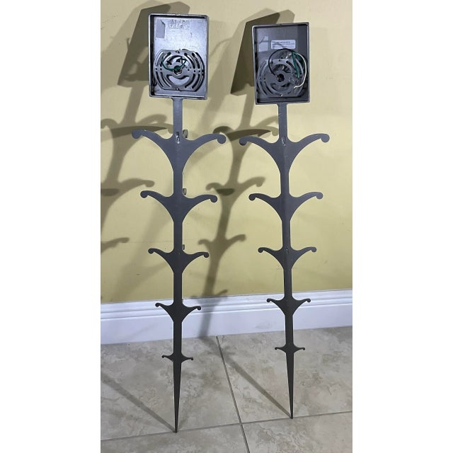 1970s Pair of Midcentury Steel Wall Scones For Sale - Image 5 of 12