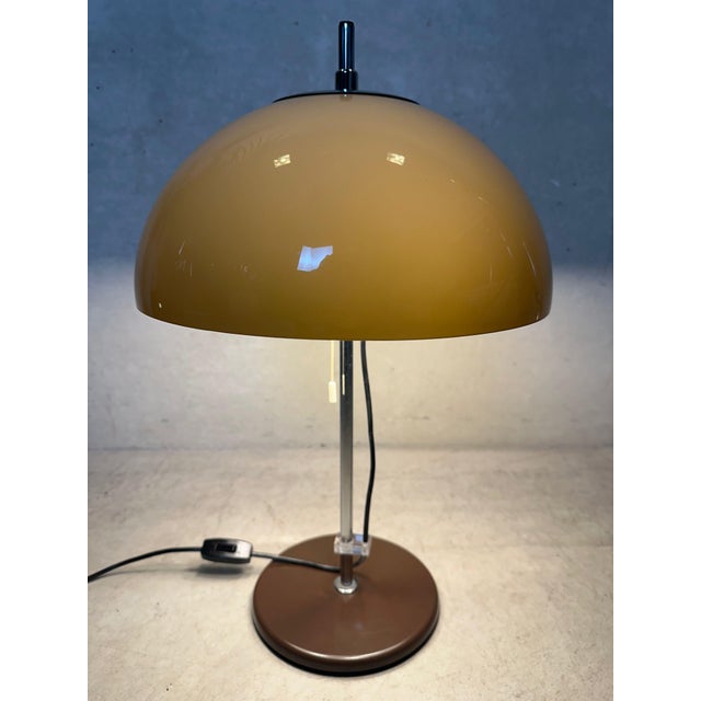 Original vintage GEPO design lamp. Smoked acrylic glass mushroom shade. Chrome hardware. In very good condition, only...