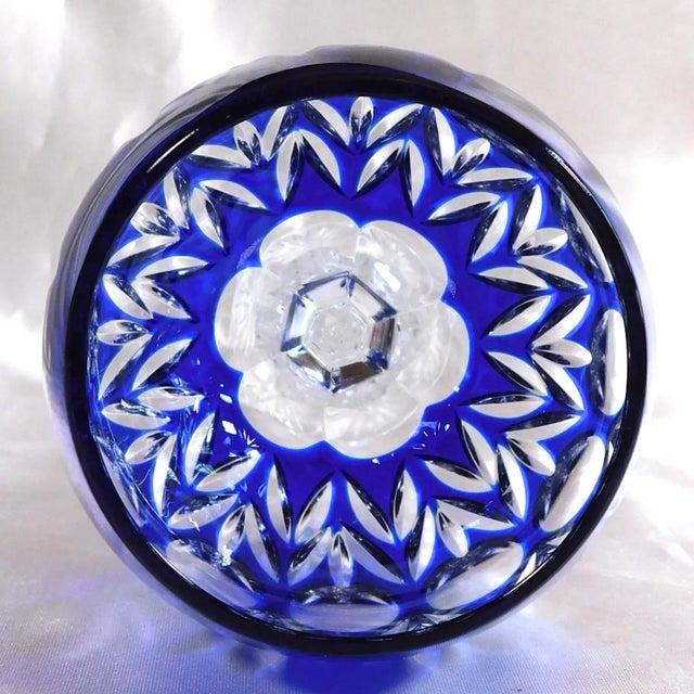 1960s 1960s Blue Cut to Clear Stemware For Sale - Image 5 of 7