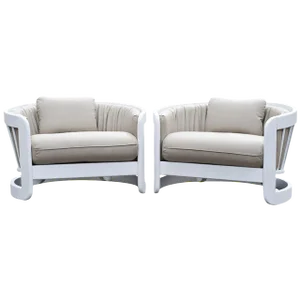 Large Mid-Century Lounge Chairs - a Pair