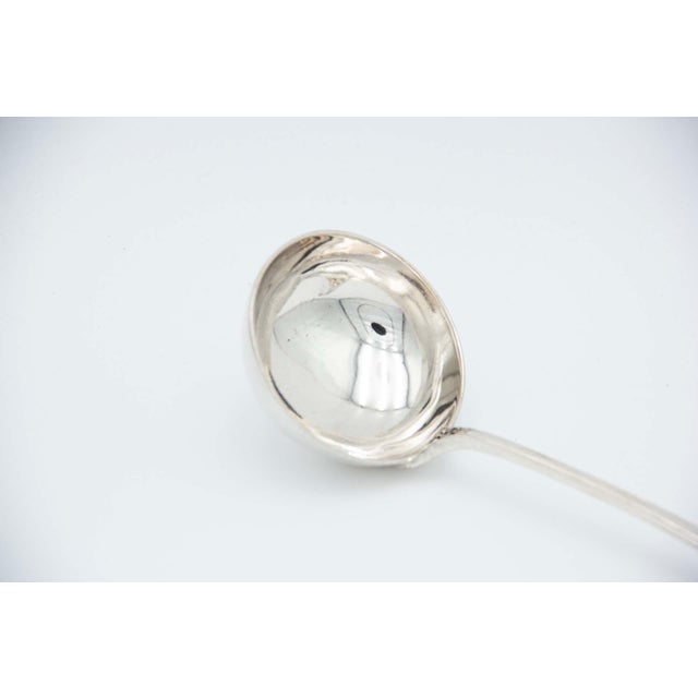 Silver Soup Ladle with Embossed Handle For Sale - Image 3 of 5