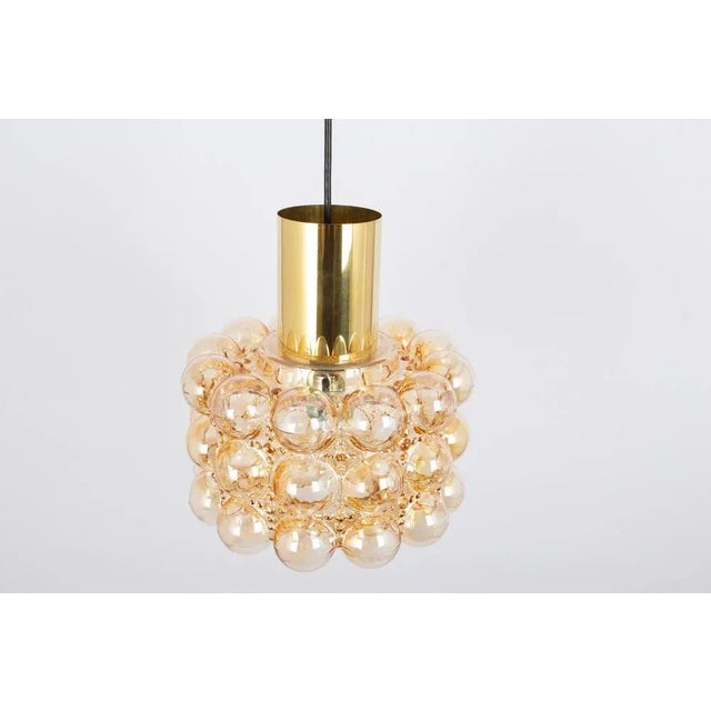 Large Amber Bubble Glass Pendant by Helena Tynell for Limburg, 1970s For Sale - Image 4 of 9
