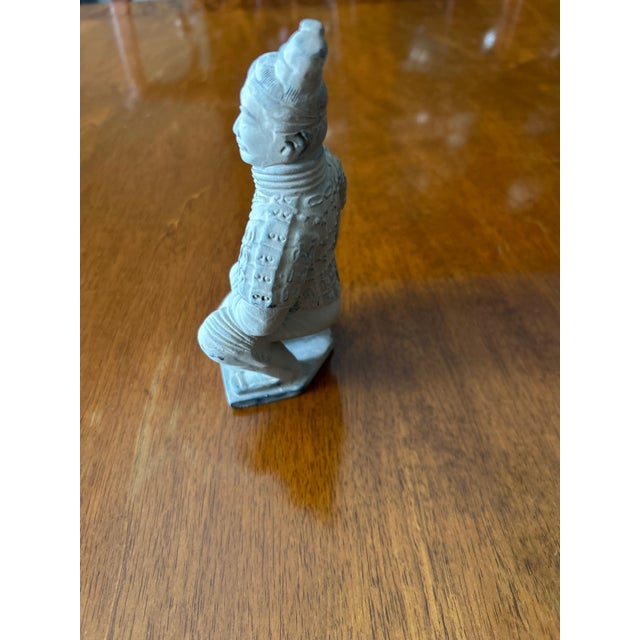 Ceramic Terracotta Warrior Replica Kneeling Archer Statue, Chinese Qin Dynasty Style For Sale - Image 7 of 8