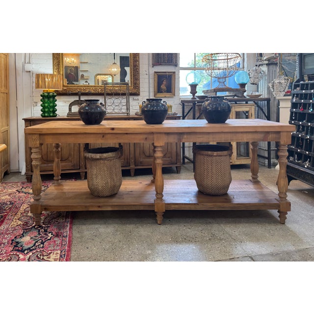 Large Pine Worktable by Adoorne For Sale - Image 4 of 5