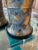 Vintage Large Floral Porcelain Chinoiserie Blue Drum Table Lamps New Wiring -A Pair For Sale - Image 4 of 13