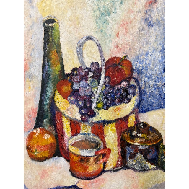 A Continental Impressionist Oil on Board Still Life Painting For Sale In Los Angeles - Image 6 of 7