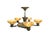 Art Deco Brass and Alabaster Pendant Chandelier, 1930s For Sale - Image 9 of 12