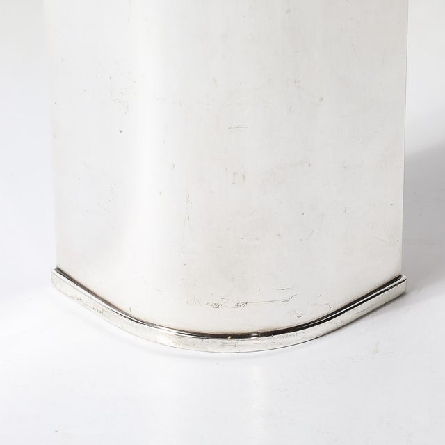 Mid-Century Modernist Silver Plate Ovoid Form Botanical Vase Signed St. James For Sale - Image 4 of 11