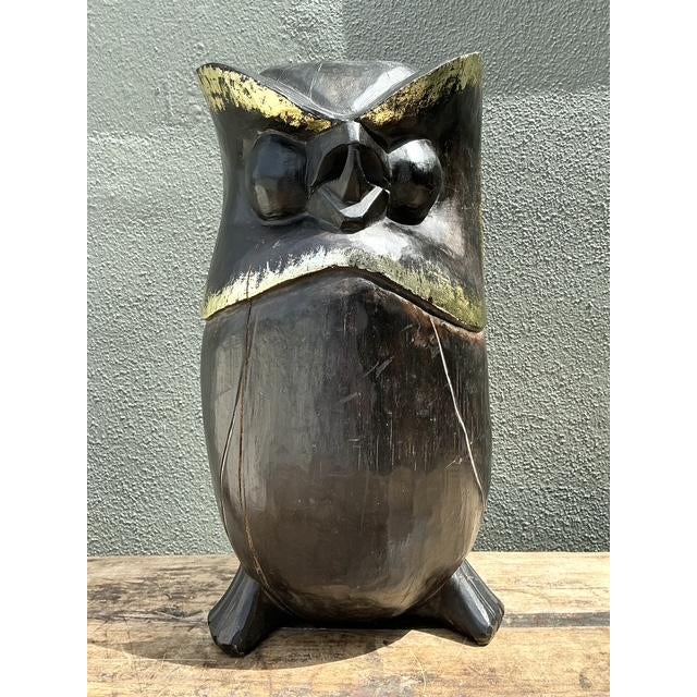 Vintage Hand Carved Owl For Sale In West Palm - Image 6 of 12