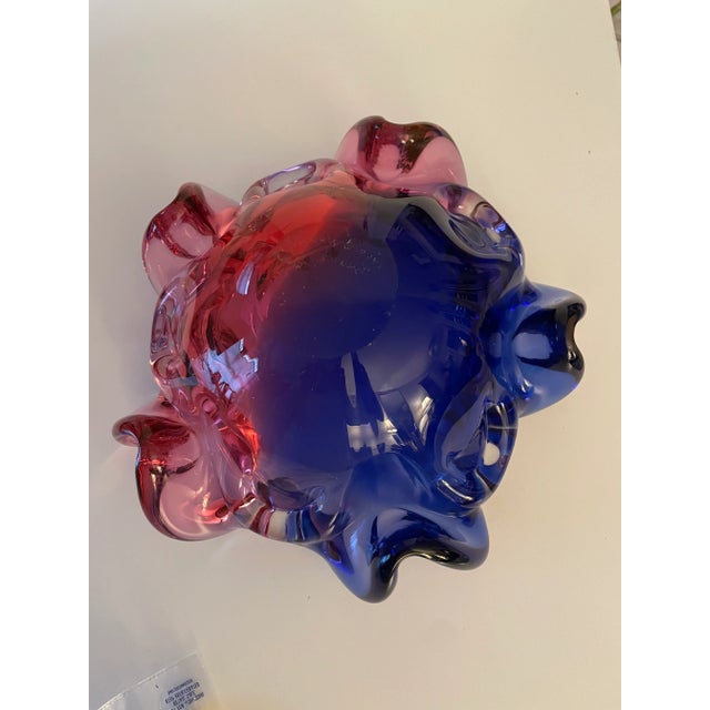 Modern 1990s Murano Ruffle Bowl Signed by Michele Onesto for Vetreria Venier For Sale - Image 3 of 5