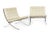 Knoll Mid Century Cream Barcelona Chairs by Mies Van Der Rohe for Knoll, 1980s For Sale - Image 4 of 18