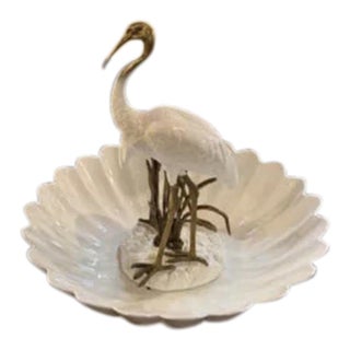 Danny's Porcelain Pair of Standing Pelicans in Porcelain Bowl For Sale