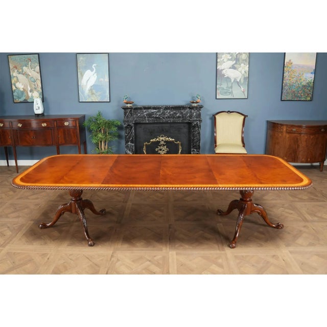 1980s Vintage Furniture South Mahogany Dining Table For Sale - Image 11 of 13