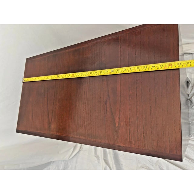 Oxblood Red 1980s Japanese Tansu Style Chest Cabinet Five Pass Through Drawers Sliding Doors For Sale - Image 8 of 10