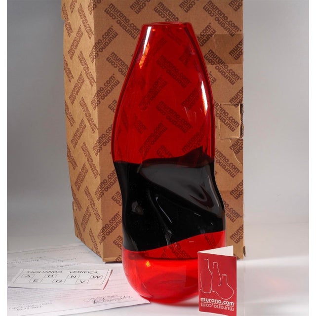 Ruby Red Large Carlo Nason for v. Nason & C. "Fiapi" Murano Glass Incalmo Vase For Sale - Image 8 of 9