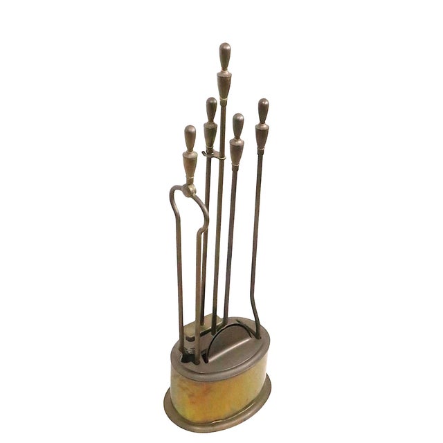 Brass Vintage Nelson Hearth Kit Fireplace Tool Set For Sale - Image 8 of 11