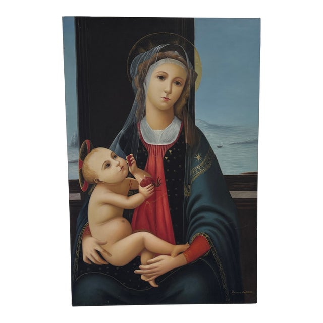 1970s Madonna and Child Painting For Sale