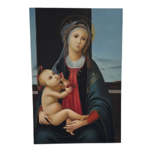 1970s Madonna and Child Painting