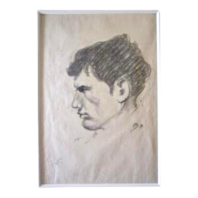 Balthus Original Drawing Portrait of a Man Possibly Self Portrait For Sale