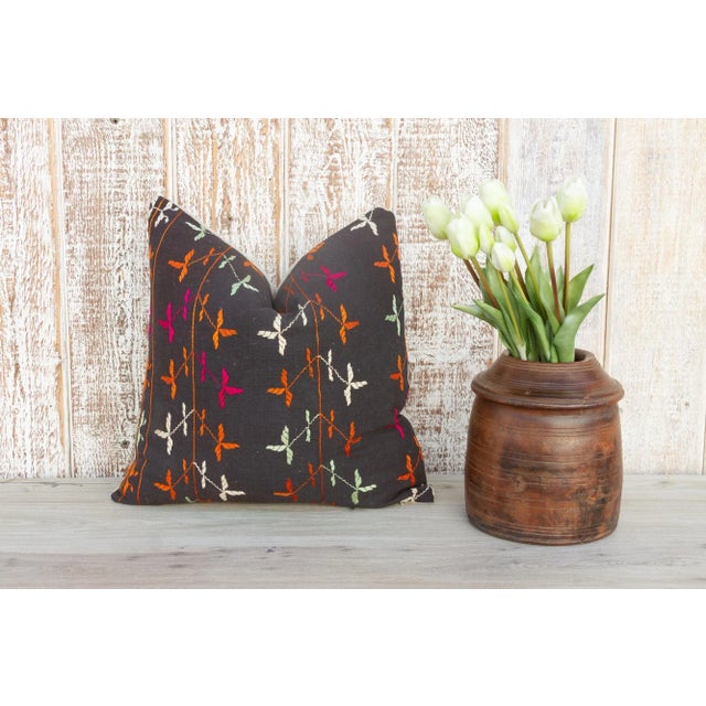 This colorful and luxurious Bagh Phulkari pillow features beautiful hand-done silk embroidery on top of a cotton fabric....