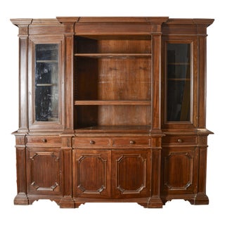 Double-body Sideboard in Wood, Metal, and Glass For Sale