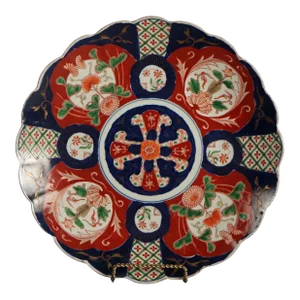 Antique Japanese Imari Charger with Garden Flowers, Circa 1920