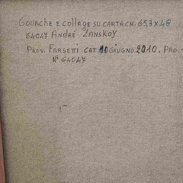 Andre Lanskoy, Composition, Gouache and Collage on Lined Paper For Sale - Image 8 of 11