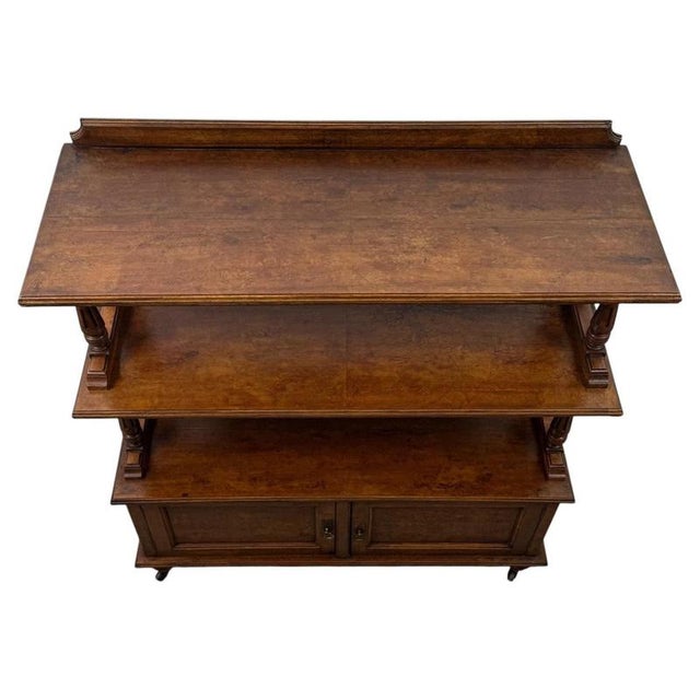 19th Century English Victorian Burr Walnut Cupboard with Shelves For Sale - Image 3 of 11