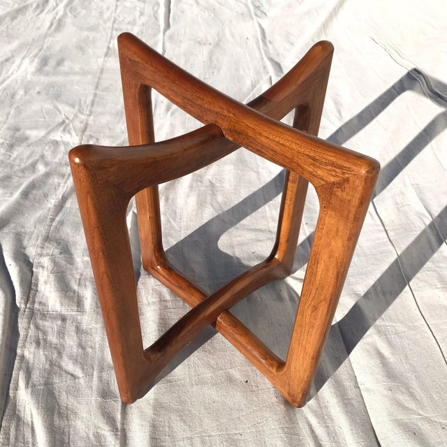 Adrian Pearsall 1950s Mid-Century Wood and Glass Ribbon Side Table Styled After Adrian Pearsall For Sale - Image 4 of 5