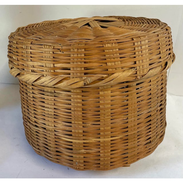 Chinese Vintage Chinese Lidded Basket For Sale - Image 3 of 8