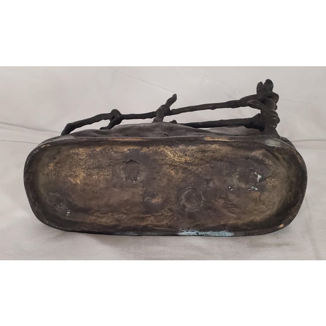 Beaux-Arts Bronze Horse Standing by Fence Whinnies to Friends, Marked J-P Menes For Sale - Image 3 of 4