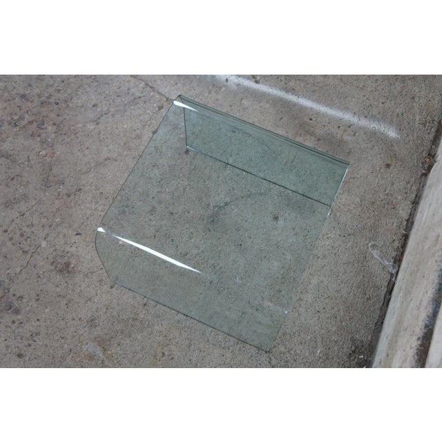 Vintage Mid Century Modern Clear Glass Waterfall Coffee Table For Sale - Image 4 of 7