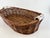 Farmhouse Vintage Woven Wicker Basket With Blue & White Porcelain Handles For Sale - Image 3 of 11