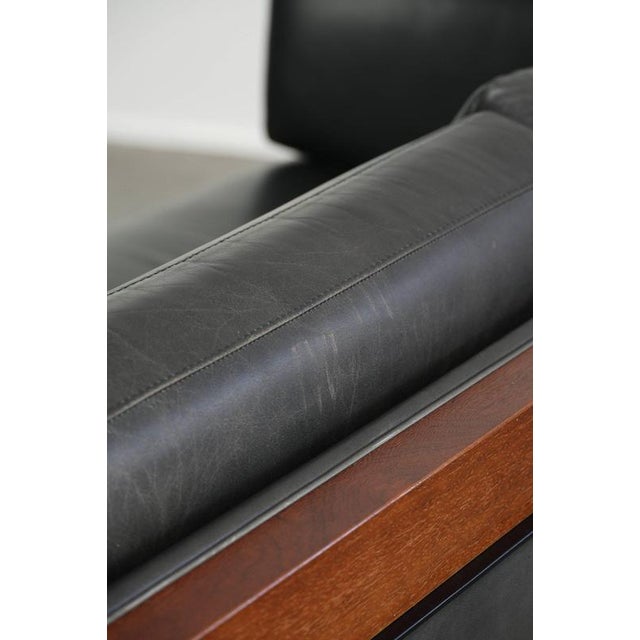 Art Deco Black Cowhide Leather and Wood 3-Seater Sofas from Schuitema, Set of 2 For Sale - Image 15 of 18