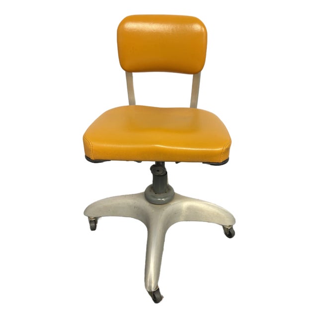 1950s Tankard Chair Typing Chair Original Upholstery For Sale