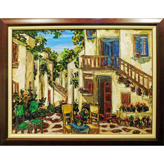 "Untitled" framed Original Oil on Canvas by Maya Eventov Hand signed by the artist museum mounted, matted and custom...