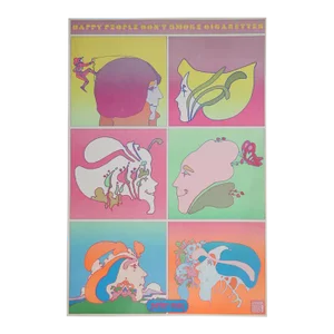 Happy People Don't Smoke (American Cancer Society), Peter Max Poster