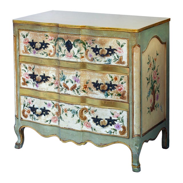 Italian Vintage Hand Painted Italian Dresser For Sale - Image 3 of 9