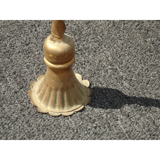 Metal Italian Hollywood Regency Gold Metal Heart Shaped Chair W Bell Shaped Feet For Sale - Image 7 of 12