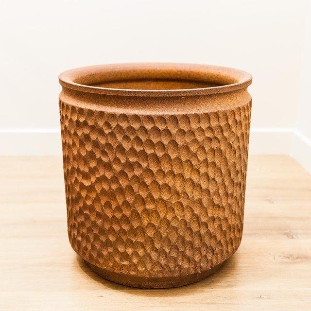 1970s Large Stoneware Thumbprint Planter by David Cressey & Robert Maxwell for Earthgender, Attributed For Sale - Image 11 of 15