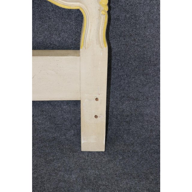 Wood Louis XV Paint Decorated Cane Back Headboard For Sale - Image 7 of 10