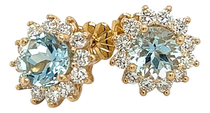 Natural Sapphire Diamond Stud Earrings 14k W Gold 4.98 Tcw Certified