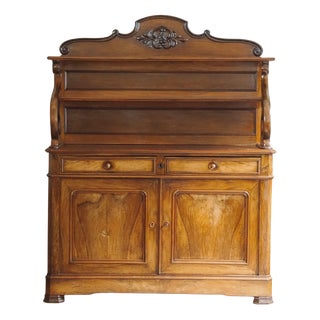 Louis-Philippe Walnut Sideboard with Hutch, 1870 For Sale