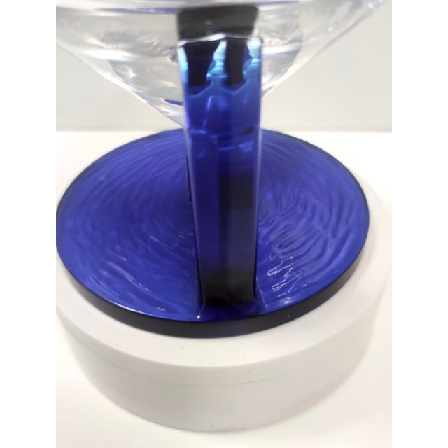 Blue Vintage Postmodern Italian Blue Glass Pitcher, 1970s For Sale - Image 8 of 10